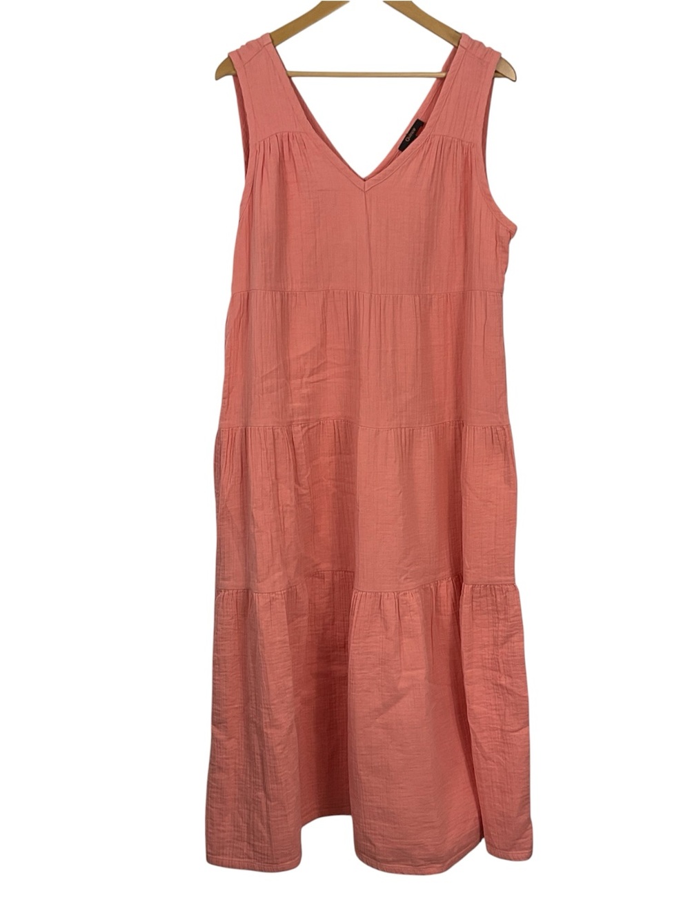 Quince Organic Cotton Gauze Tiered Maxi Dress Womens Size Large